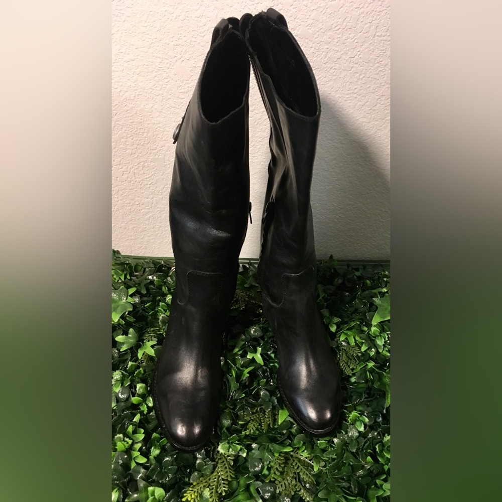 Arturo Chiang Black Leather Boots - Picture 2 of 10